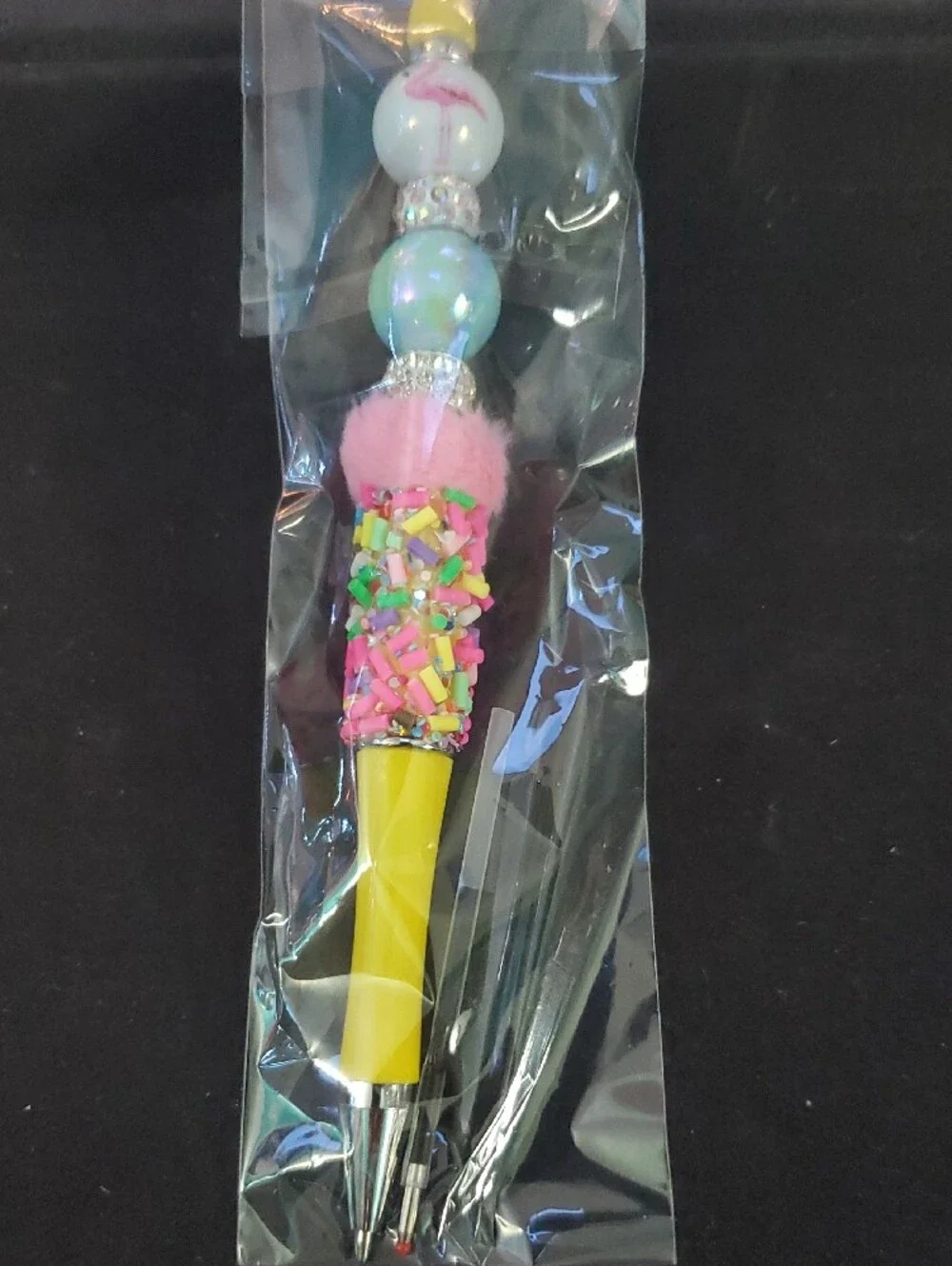 Beaded Decorative Ballpoint Pen - Pink $12.00   REASONABLE OFFER ACCEPTED